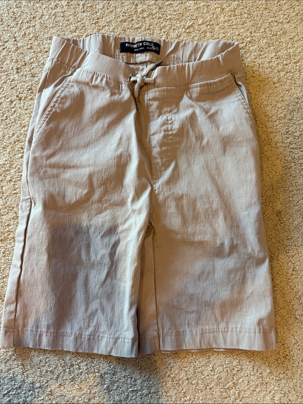 Kenneth Cole boys Light Beige Flat Front Shorts